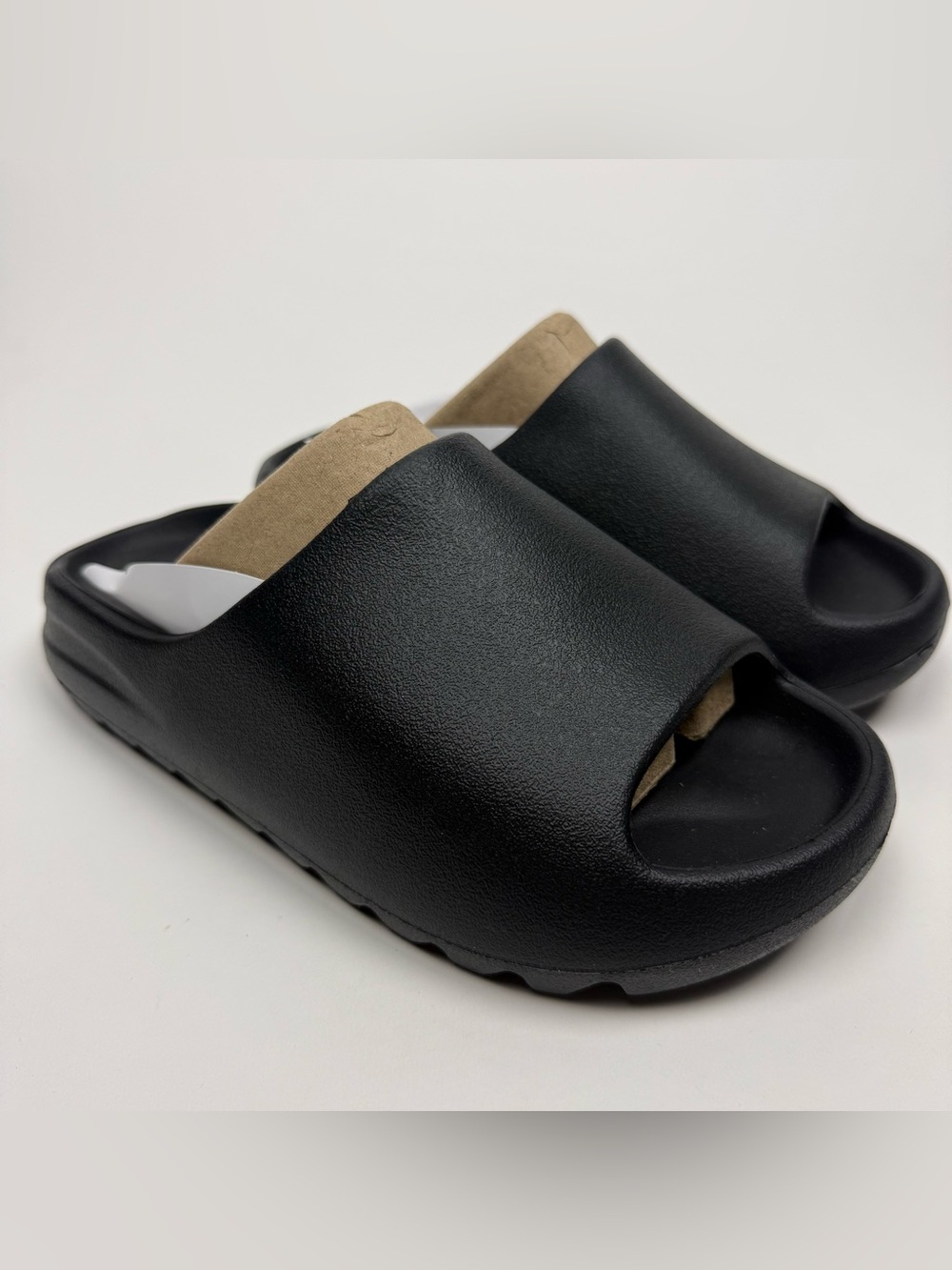 Kids Black Slide Sandals - Comfortable Slip-On